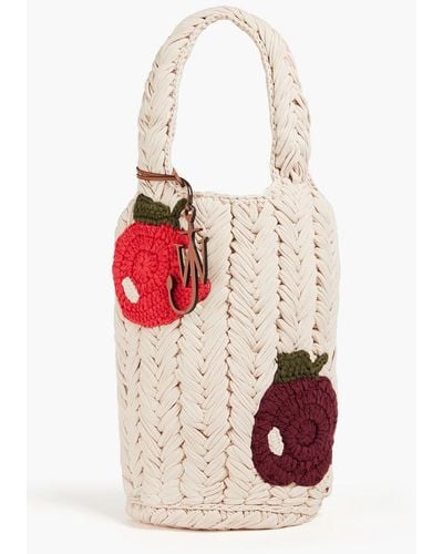 JW Anderson Apple Crocheted Cotton Tote - White