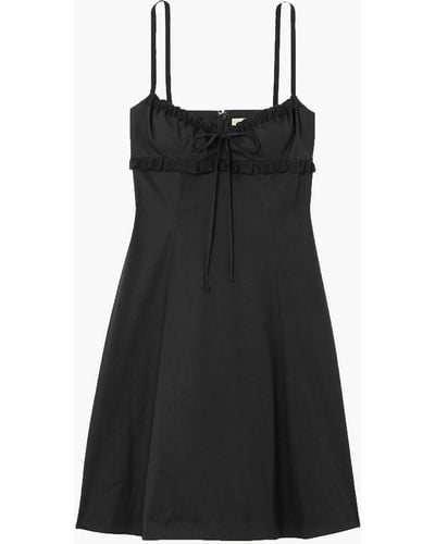 Brock Collection Lace-trimmed Stretch-cotton Dress - Black