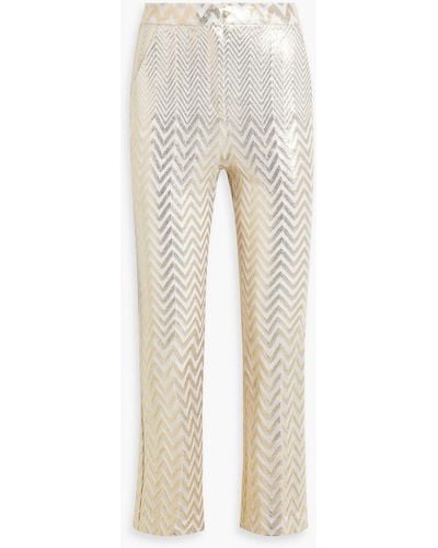 Missoni Cotton-blend Straight-leg Pants - Natural