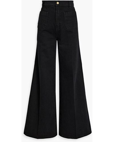 JOSEPH Brompton High-rise Wide-leg Jeans - Black