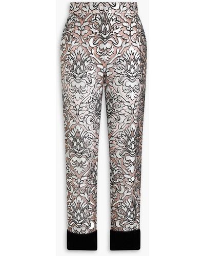 Dolce & Gabbana Flocked Tulle Slim-leg Pants - White