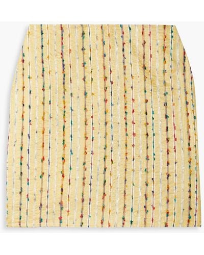 Savannah Morrow Cha-cha Striped Fil Coupé Silk And Cotton-blend Mini Skirt - Natural