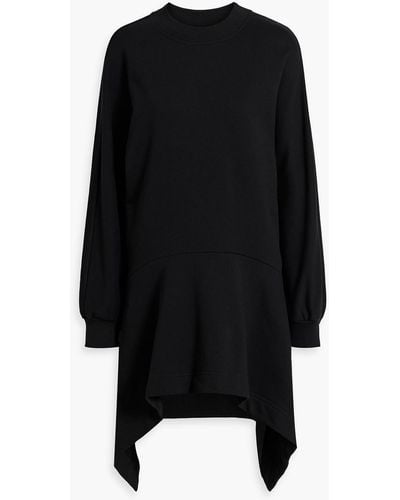 Dries Van Noten Asymmetric French Cotton-terry Dress - Black
