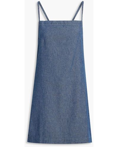 Rag & Bone Tie-back Denim Mini Dress - Blue