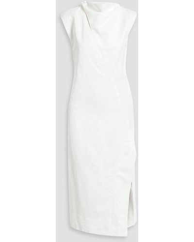 Jil Sander Tie-detailed Twill Midi Dress - White