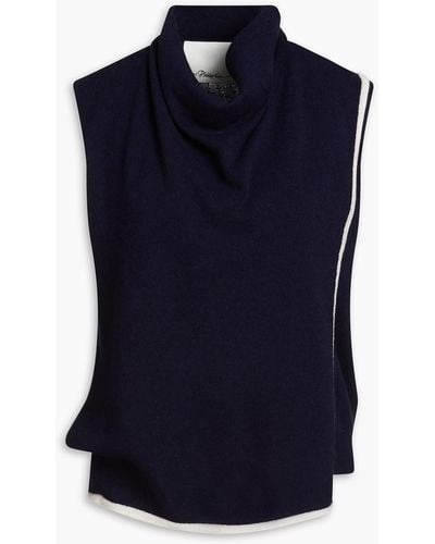 3.1 Phillip Lim Draped Wool And Cashmere-blend Vest - Blue