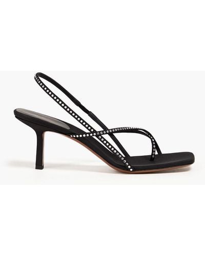 Neous Crystal-embellished Silk-satin Sandals - Black
