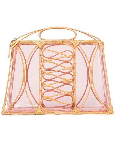 Zimmermann Rattan And Pvc Tote - Pink