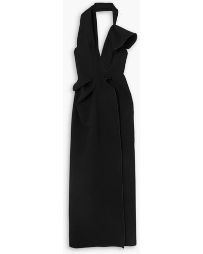 Maticevski Victoria Draped Cady Halterneck Gown - Black