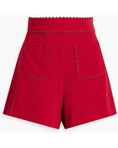 RED Valentino Picot-trimmed Crepe Shorts - Red