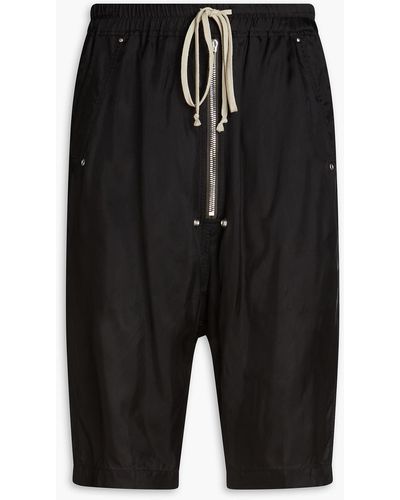 Rick Owens Embellished Cupro Drawstring Shorts - Black