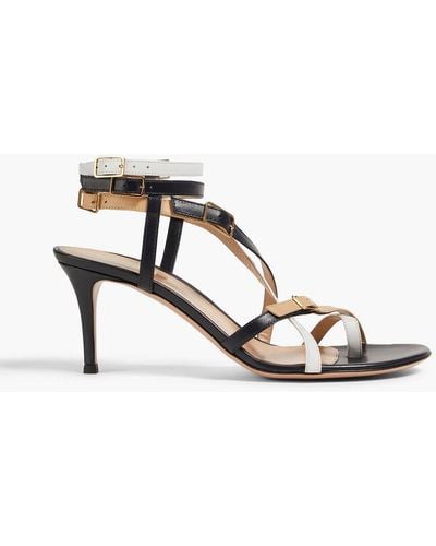 Gianvito Rossi Cassandra sandalen aus leder in colour-block-optik mit schnalle - Schwarz