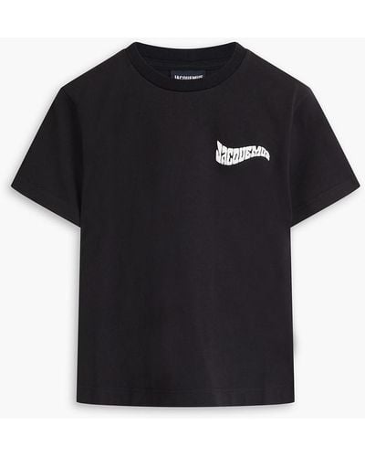 Jacquemus Camargue t-shirt aus baumwoll-jersey mit logoprint - Schwarz