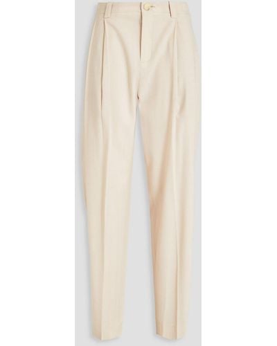 Vince Pleated Stretch-wool Tapered Trousers - White