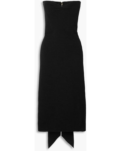 AZ FACTORY Strapless Bow-embellished Cloqué Dress - Black