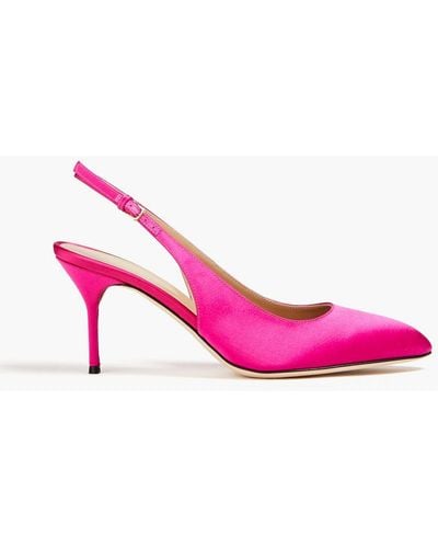 Sergio Rossi Chichi Satin Slingback Court Shoes - Pink
