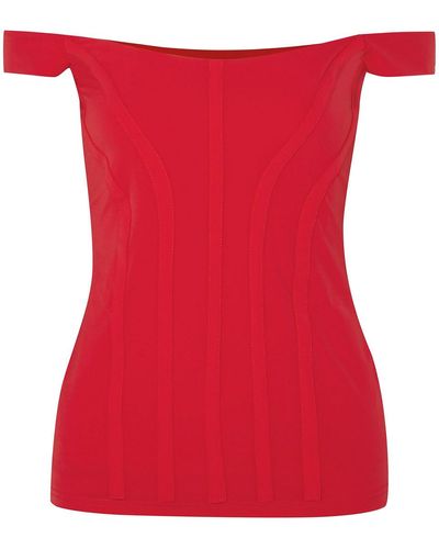 Ellery Yandex Off-the-shoulder Stretch-cady Bustier Top - Red