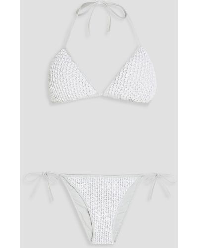 Gentry Portofino Crocheted Cotton-blend Triangle Bikini - White