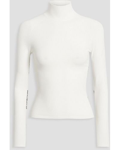 T By Alexander Wang Stretch-knit Turtleneck Top - White