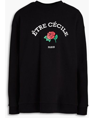 Être Cécile Printed French Cotton-terry Sweatshirt - Black