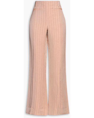 Acne Studios Striped Linen-blend Wide-leg Pants - Pink