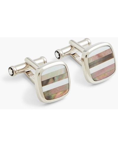 Montblanc Stainless Steel Mother-of-pearl Cufflinks - Metallic