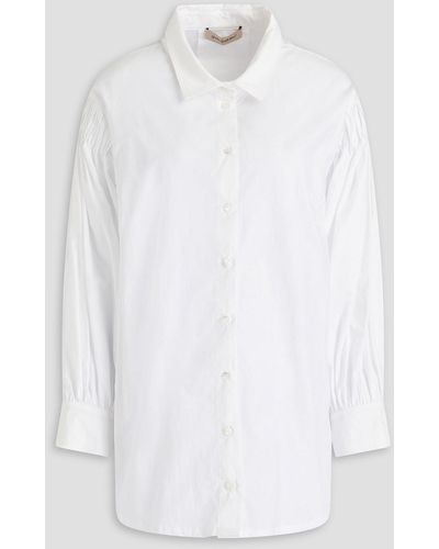 Gentry Portofino Pintucked Cotton-poplin Shirt - White