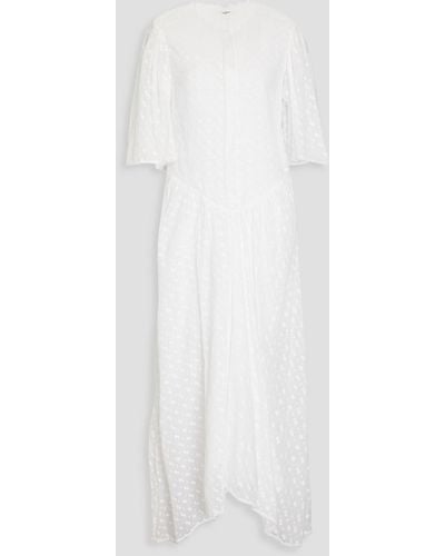 Isabel Marant Lace-trimmed Broderie Anglaise Cotton Midi Dress - White