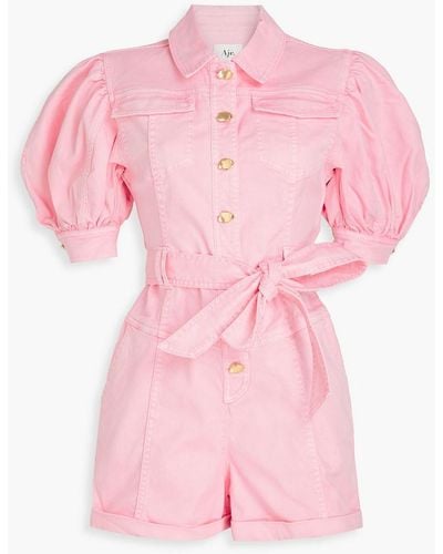 Aje. Cecilly Denim Playsuit - Pink