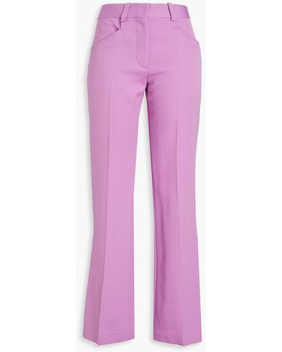 Victoria Beckham Wool-twill Straight-leg Trousers - Pink