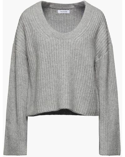 NAADAM Ribbed Mélange Cashmere Sweater - Grey