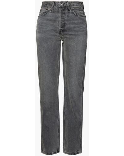 RE/DONE 90s Faded High-rise Straight-leg Jeans - Multicolour