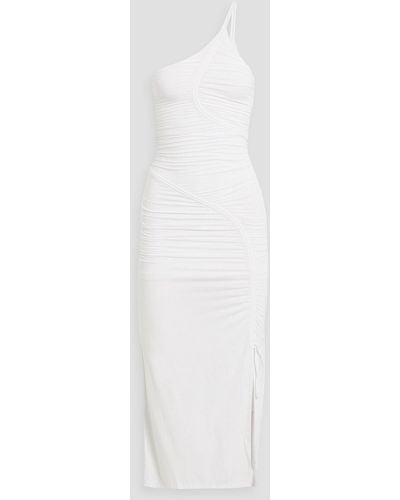 Jonathan Simkhai Jessica One-shoulder Ruched Jersey Midi Dress - White