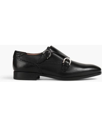 Ferragamo Leather Monk-strap Shoes - Black
