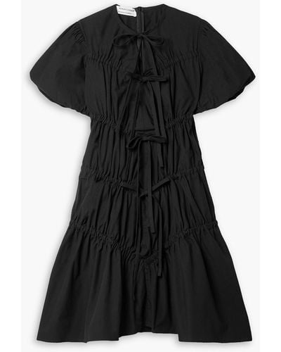 Renaissance Renaissance Crimes Gathered Cotton-poplin Mini Dress - Black