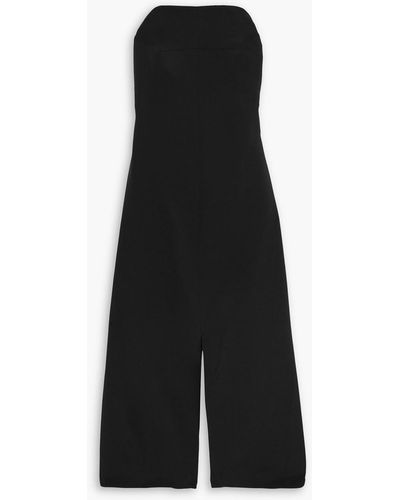 Tibi Strapless Silk Midi Dress - Black