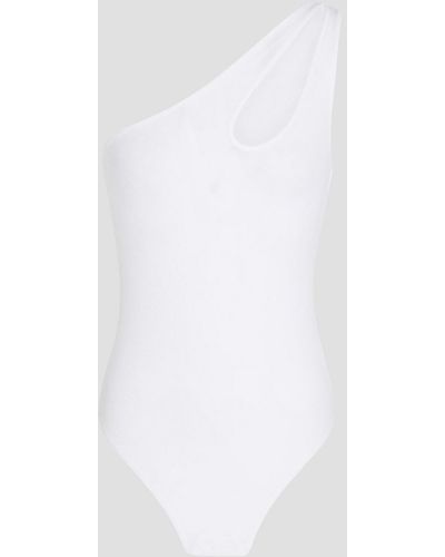 Monrow Cutout Ribbed-jersey Bodysuit - White