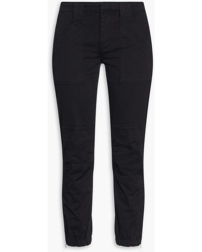 FRAME Cotton-blend Twill Tapered Pants - Blue