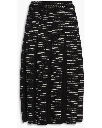 JOSEPH Space-dyed Wool-blend Midi Skirt - Black