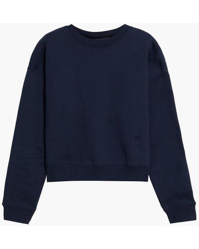 FRAME Cotton-blend Fleece Sweatshirt - Blue