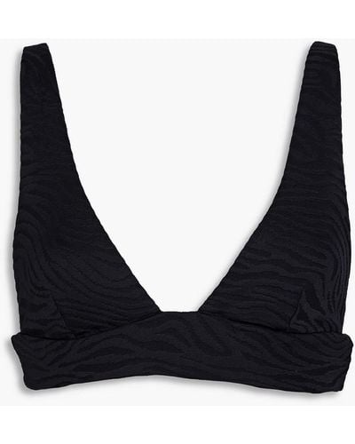 Onia Mallory Stretch-jacquard Triangle Bikini Top - Black