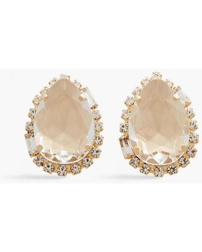 Rosantica Gold-tone Crystal Clip Earrings - Natural