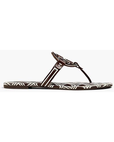 Tory Burch Miller Two-tone Leather Sandals - Brown