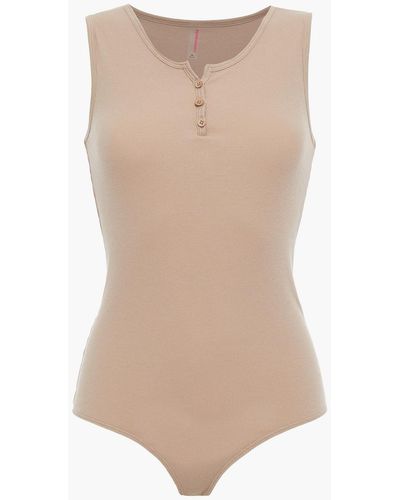 Commando Ribbed Jersey Bodysuit - Natural