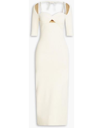 Altuzarra Cutout Ribbed-knit Maxi Dress - White