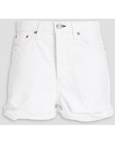 Rag & Bone Maya Distressed Denim Shorts - White