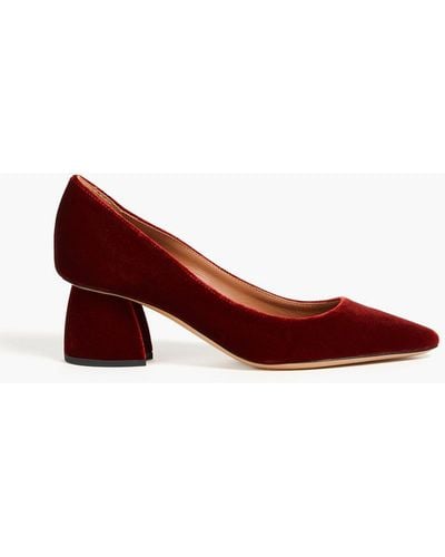 Emporio Armani Velvet Court Shoes - Red