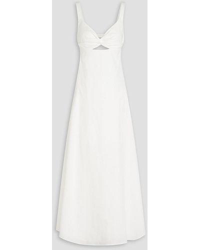 Anna Quan Cutout Twisted Stretch-cotton Poplin Maxi Dress - White