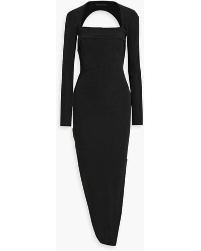 Helmut Lang Cutout Jersey Midi Dress - Black