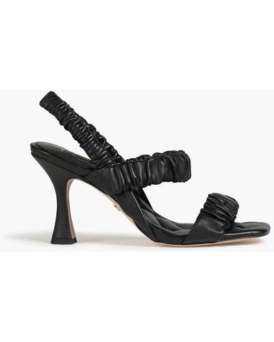 Sam Edelman Marlena Gathered Leather Slingback Sandals - Black